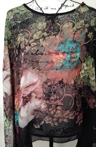 SOLD !!!! Sheer Boho Batwing Blouse